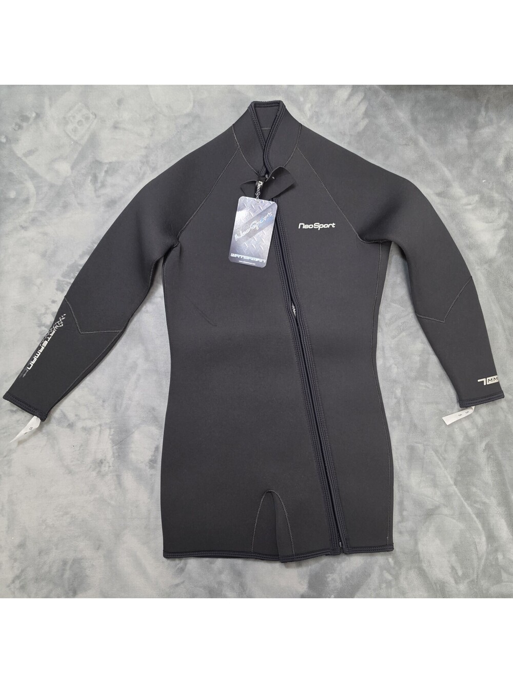 NeoSport Waterman 7mm Wetsuit Jacket S Black Neoprene Zip NWT